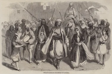 Fellah-Hochzeitsprozession in Latakia